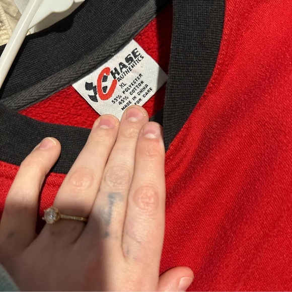 Chase Authentics Red and Black Crewneck Sweater - Picture 3 of 4